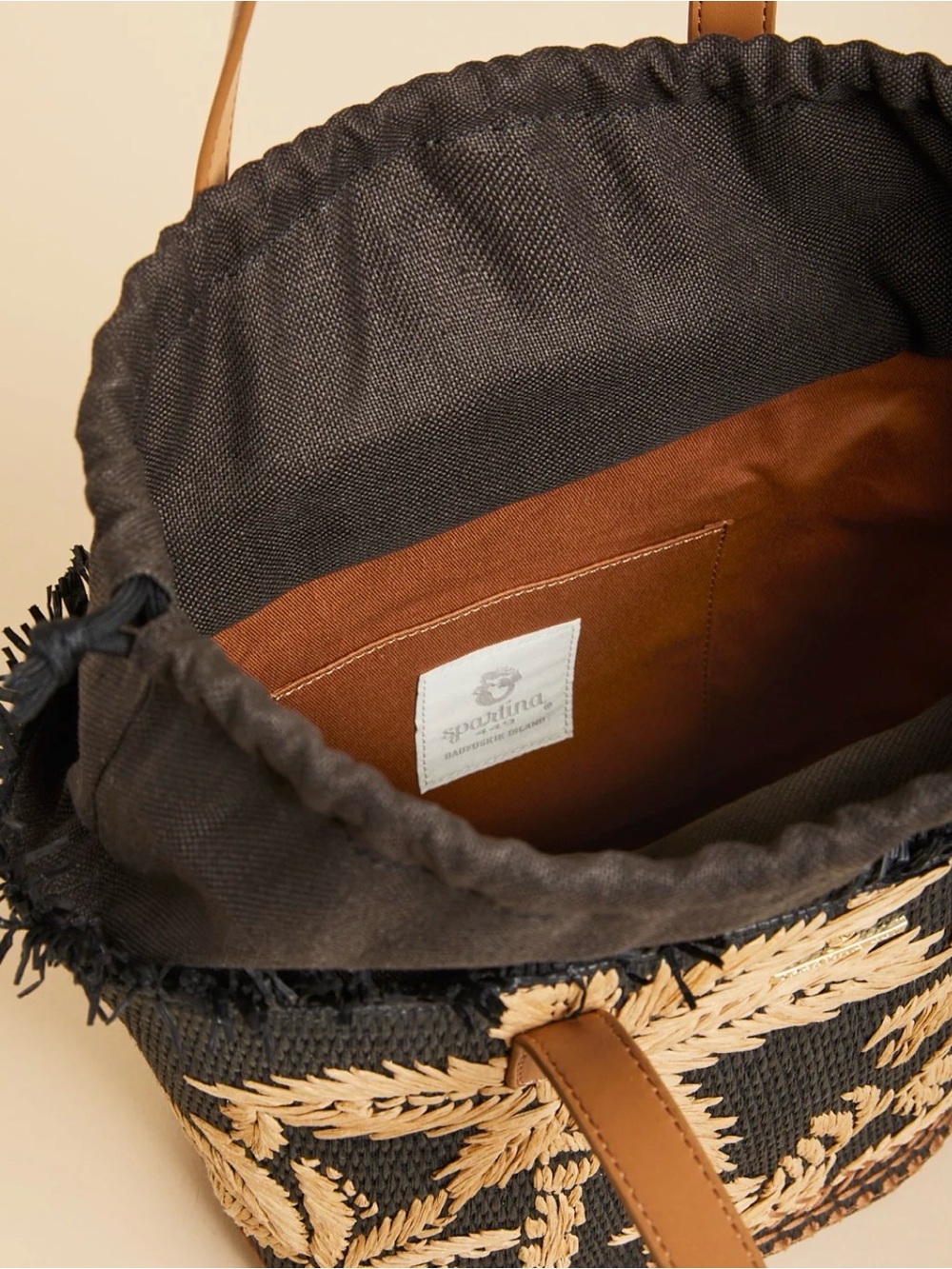 SPARTINA 449 small tote bag in raffia palms - Picture 2 of 8